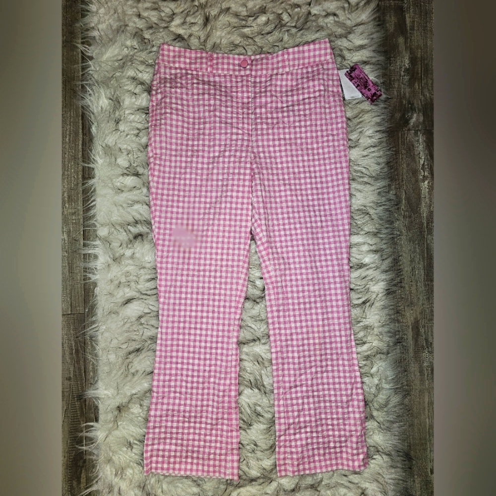 NWT GUESS Pink Check Ankle Stretch Pants, sz M, never worn perfect condition